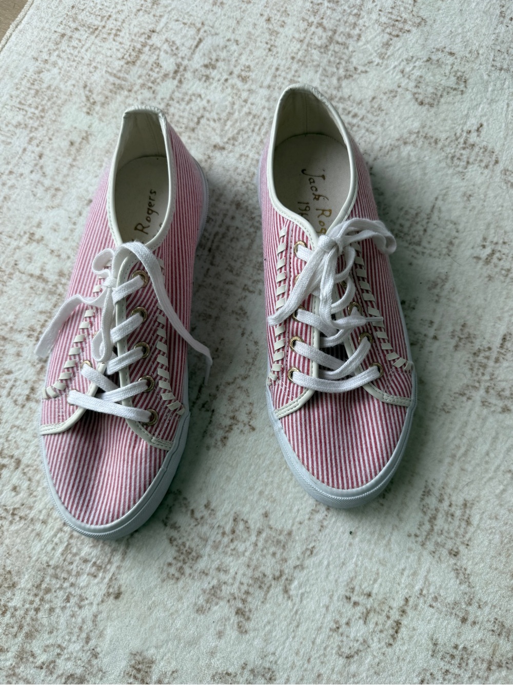 Jack Rogers Carter Sneaker (red / pink seersucker)